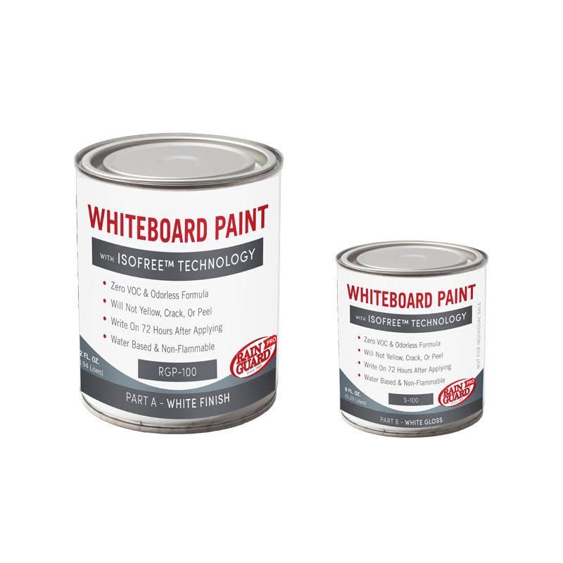 Rainguard Whiteboard Dry Erase Paint (1 Quart White) Polyurethane Coating Water Base