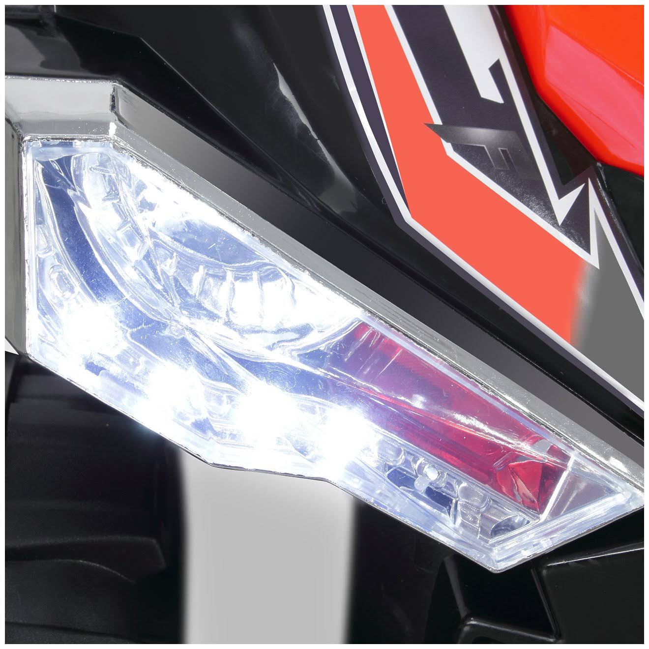 Kidzone Kids Ride on ATV Car 12V Toy Electric 4 Wheel Power Quad w/ Built-in LED Headlights, Red