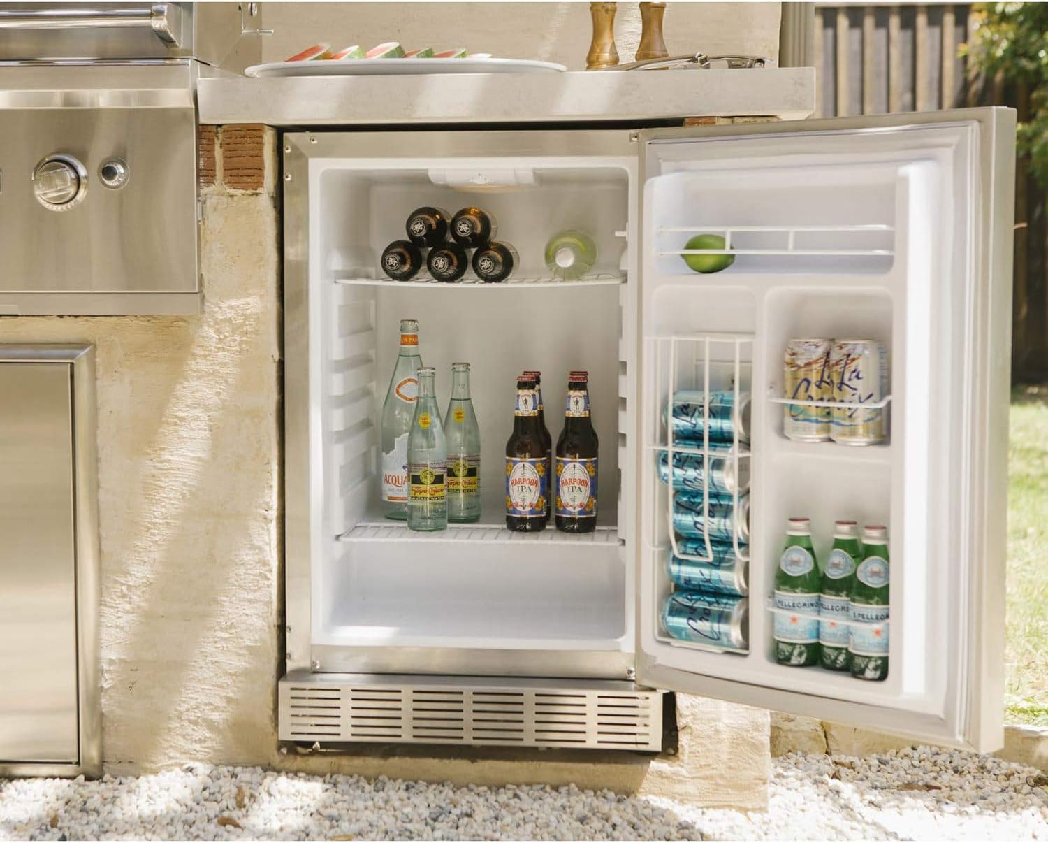 Coyote 21-Inch Outdoor Rated Compact Refrigerator, Left Hinge, 4.1 Cu. Ft., CBIR-L