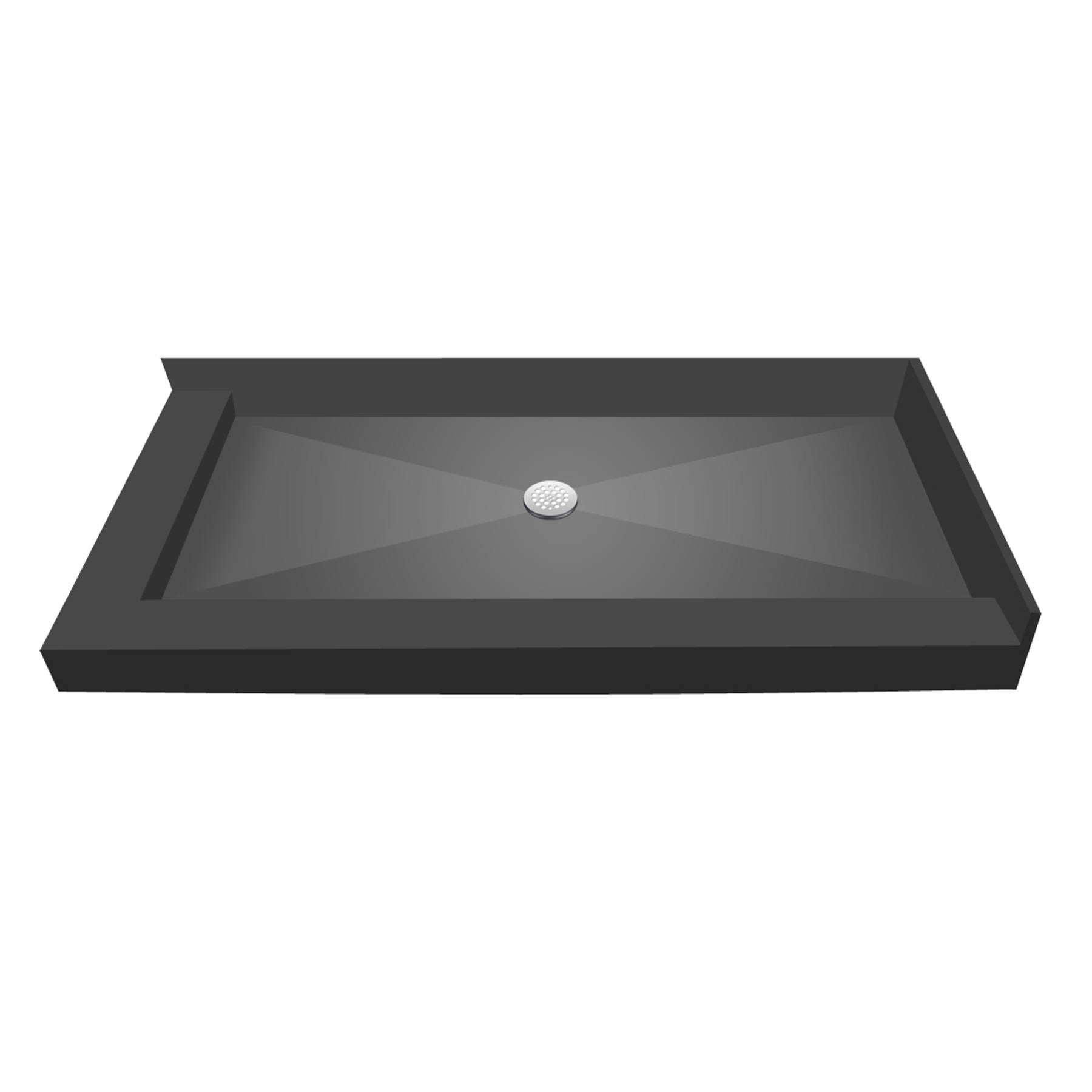 Tile Redi Double Curb Shower Pan,Center Drain 3448CDL-PVC,