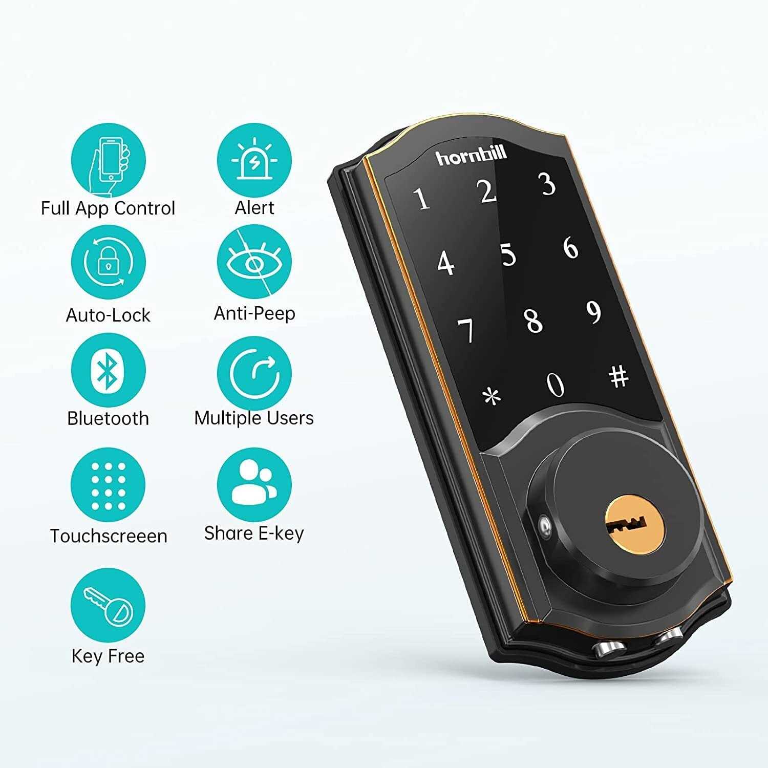 Smart Deadbolt hornbill Keyless Entry Door Lock for Front Door with Keypad - Shop Hardware Tools Online Store