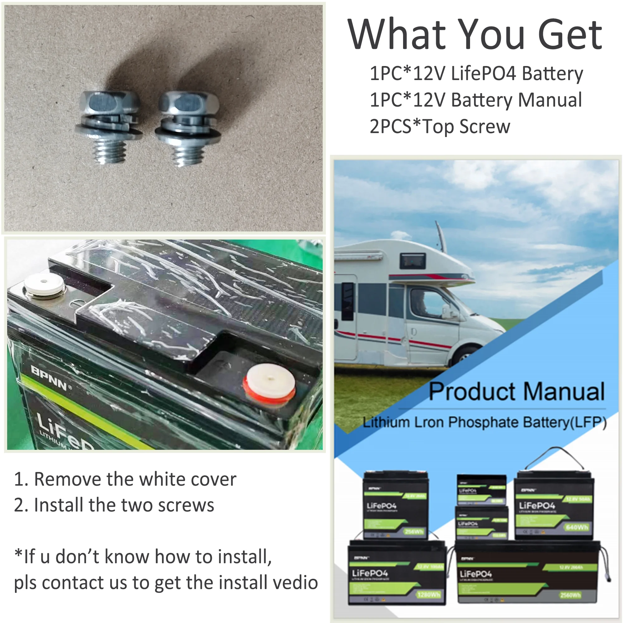 12V LiFePo4 Battery 12V 100AH Lithium Iron Battery 4000+ Cycles for RV Off-grid Home Back-up Solar