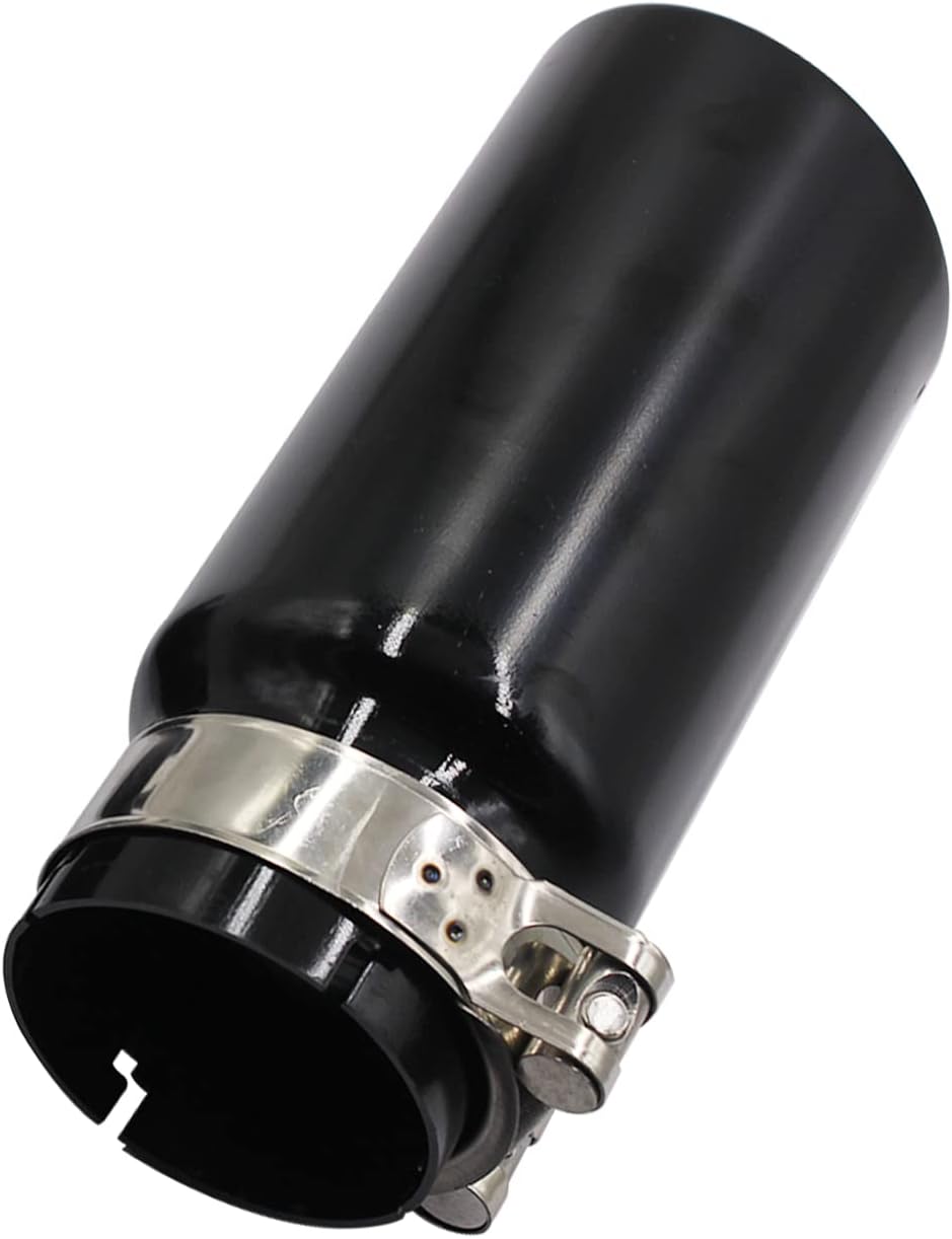 Exhaust Tip 2.75" Inlet, 3.5" Outlet 8.6" Overall Length Black Coated Finish Muffler Tip for Truck Tailpipe - Compatible With Toyota Tacoma 2005-2022 - Replaces PT932-35180-02 - Stainless Steel Pack of 2