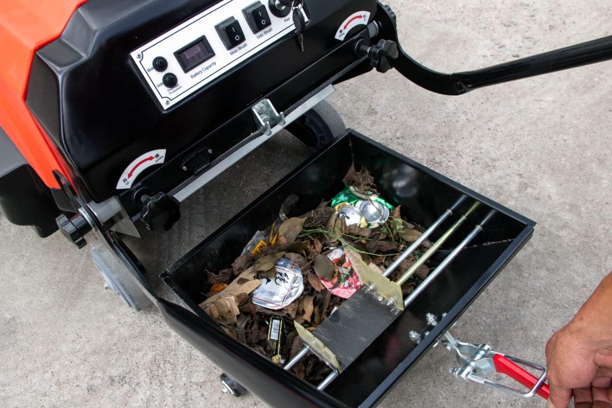 41.3" Walk Behind Industrial and Commercial Floor Sweeper Machine, Battery-Operated, Triple Brush, 64500 sqft/h