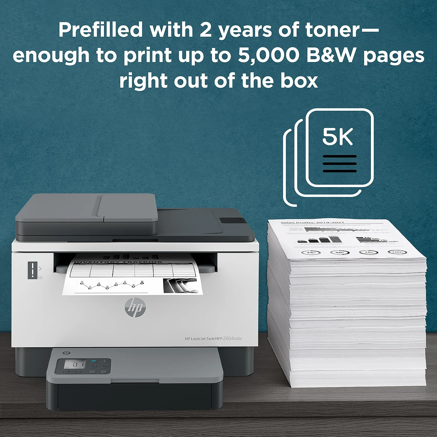 HP LaserJet Tank MFP 2604sdw Monochrome Color Printer with Laser Printing Technology, 381V1A