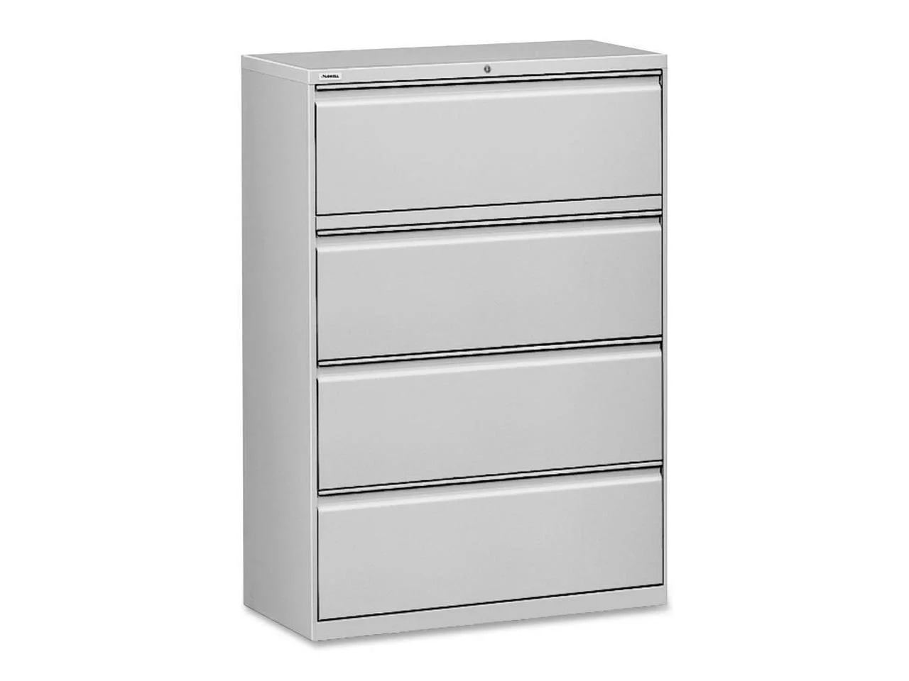 Lorell Lateral File 4-Drawer 42"x18-5/8"x52-1/2" Lt Gray 60436