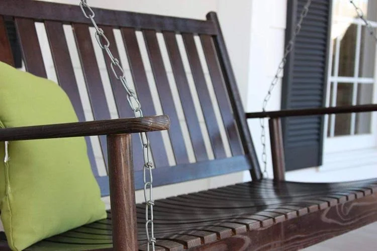Dixie Seating Asheville Wood 4& Porch Swing NO. 58rta Woodleaf Black