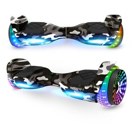 Hover-1 i-200 Hoverboard with Built-in Bluetooth Speaker, LED Headlights, LED Wheel Lights, 7 MPH Max Speed - Camo, Size: One Si