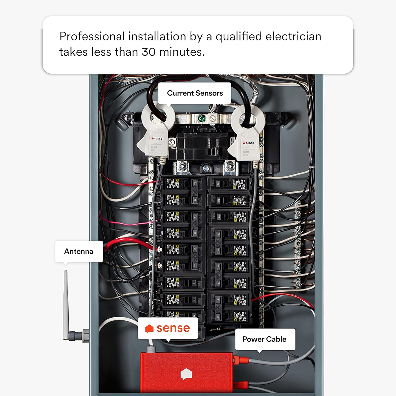Sense Energy Monitor - Track Electricity Usage in Real Time and Save Money - Meets Rigourous ETL/Intertek Safety Standards