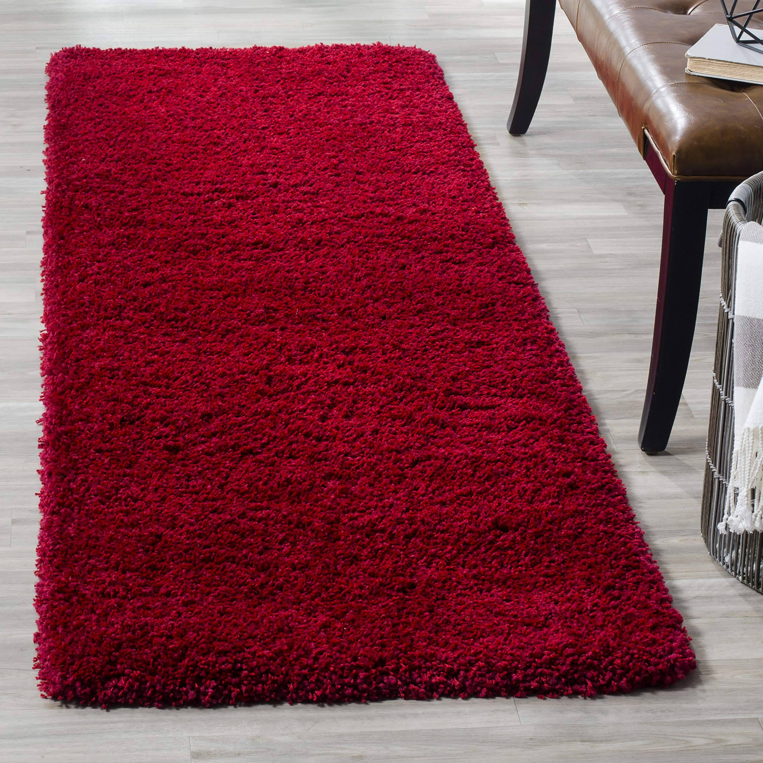 Safavieh California Shag SG151-4040 2&3x22 x 15& Red Runner