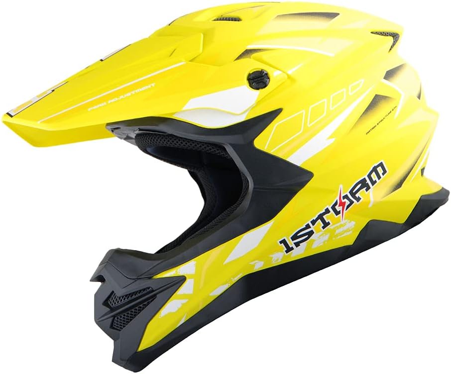 1Storm Motocross Adult Helmet Downhill Mountain Bike Helmet BMX MX ATV Dirt Bike Storm Style HF803 Pack of 2