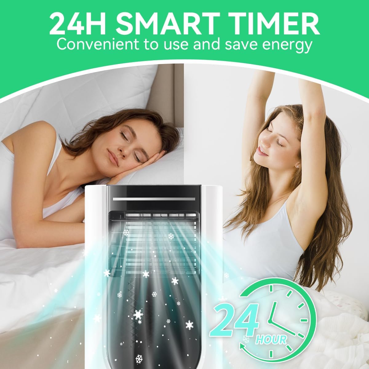 WANAI Portable Air Conditioner 8,000 BTU ASHARE(5,000 BTU SACC), Portable AC Cool Rooms up to 250 Sq.Ft, 3-in-1 AC Unit with Remote Control&24H Timer, Window Kit Included