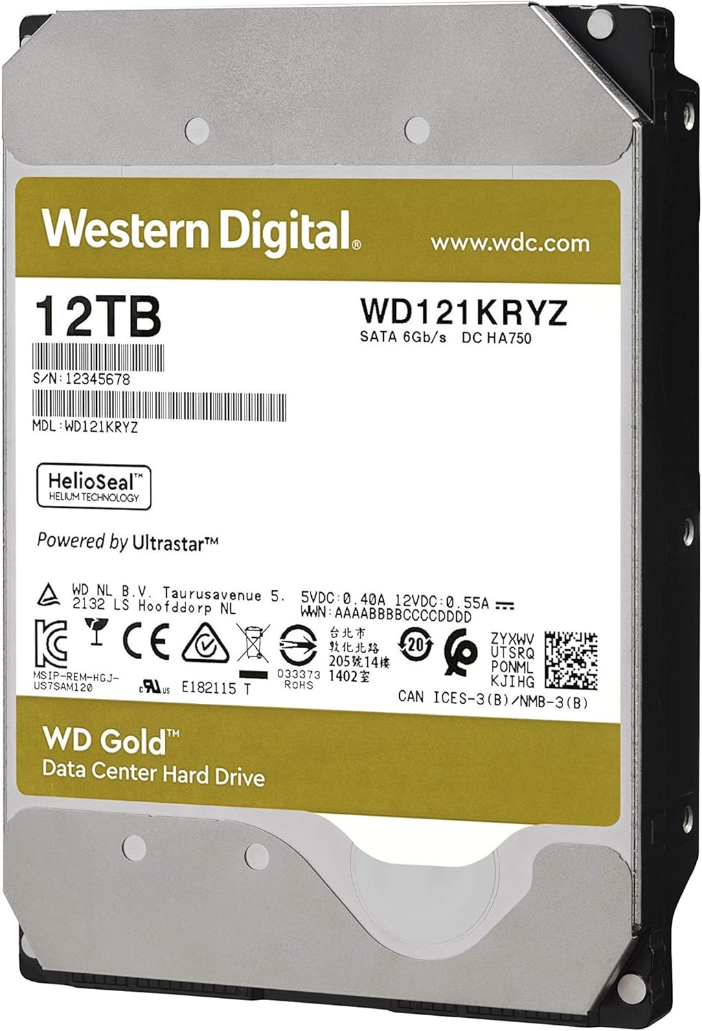 WD Gold 14TB Enterprise Class Internal Hard Drive - 7200 RPM Class, SATA 6 Gb/s, 512 MB Cache, 3.5 - WD141KRYZ (Renewed)