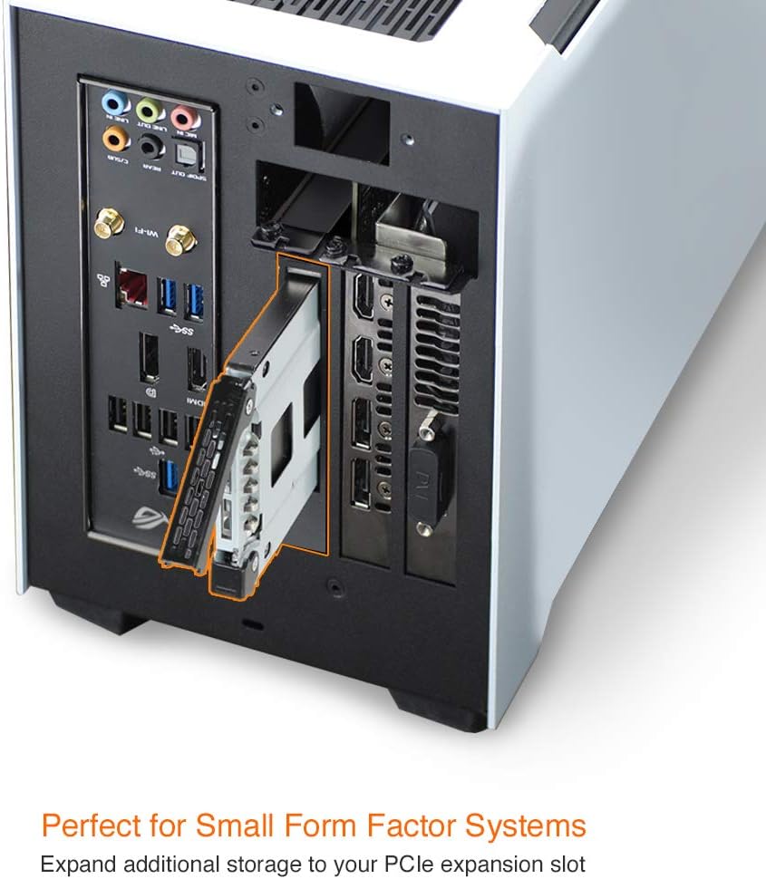 ICY DOCK 2.5” SATA SSD/HDD to PCIe 2.0 x1 Hot-Swap Mobile Rack for PCIe Expansion Slots | ToughArmor MB839SP-B Pack of 2