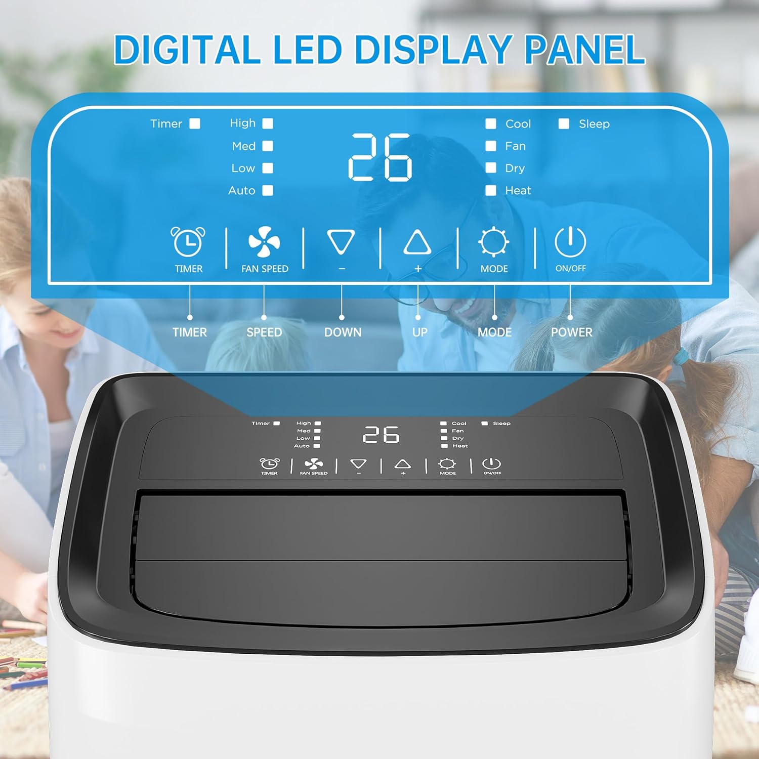 Portable Air Conditioner with heat, 14,000 BTU High Efficiency Inverter Air Conditioner Up to 700 Sq.FT,Window Exhaust Kit,Remote Control, 24H Timer, Energy Savings, Quiet and Easy Installation AC for