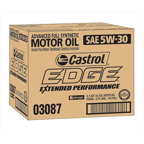 Castrol 03087 Edge Extended Performance 5W-30 Advanced Full Synthetic Motor Oil 5 Quart 3 Pack