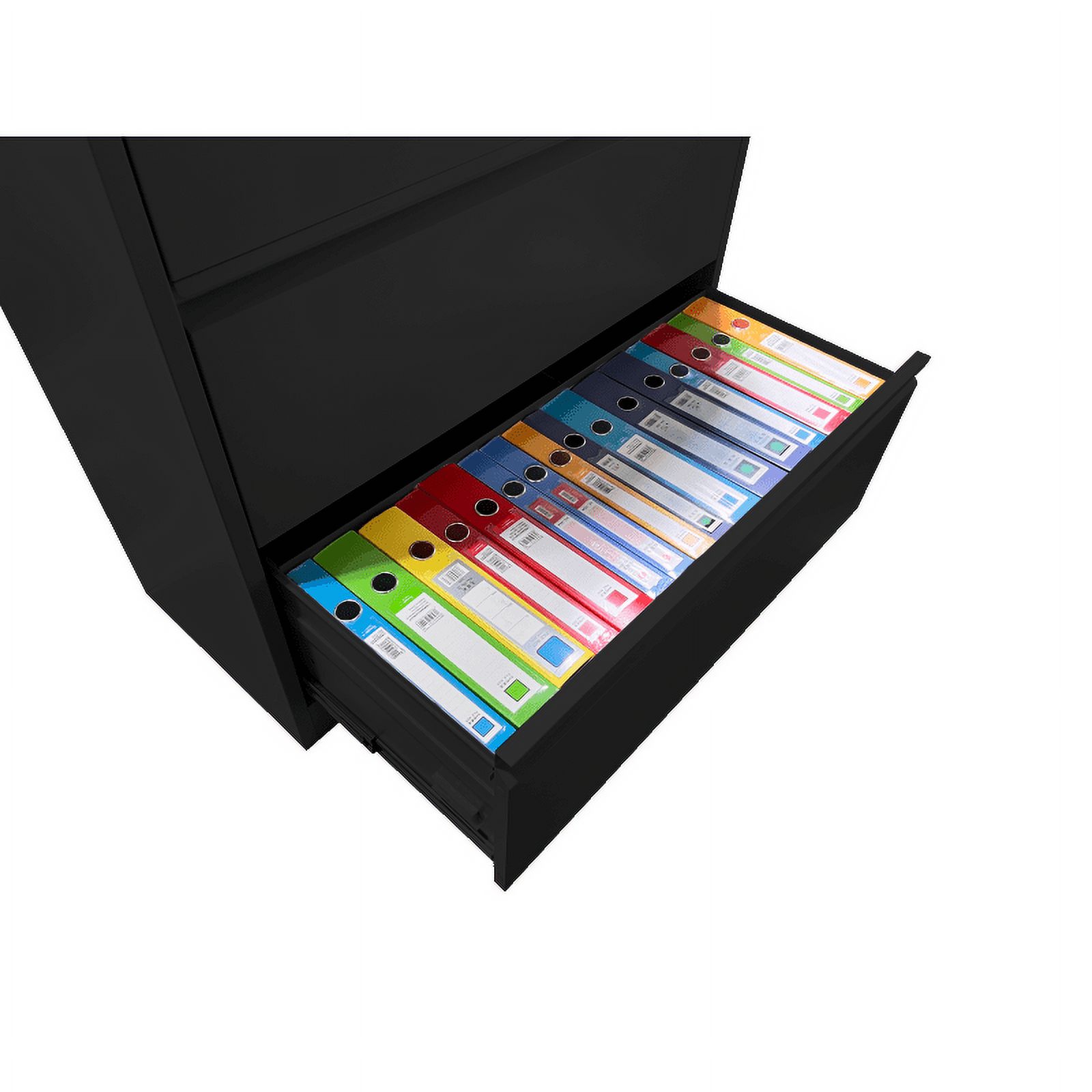 Lateral File Cabinet 3 Drawer, Black Filing Cabinet with Lock, Lockable File Cabinet for Home Office, Locking Metal File Cabinet for Legal/Letter/A4/F4 Size - Curated Treasures Market