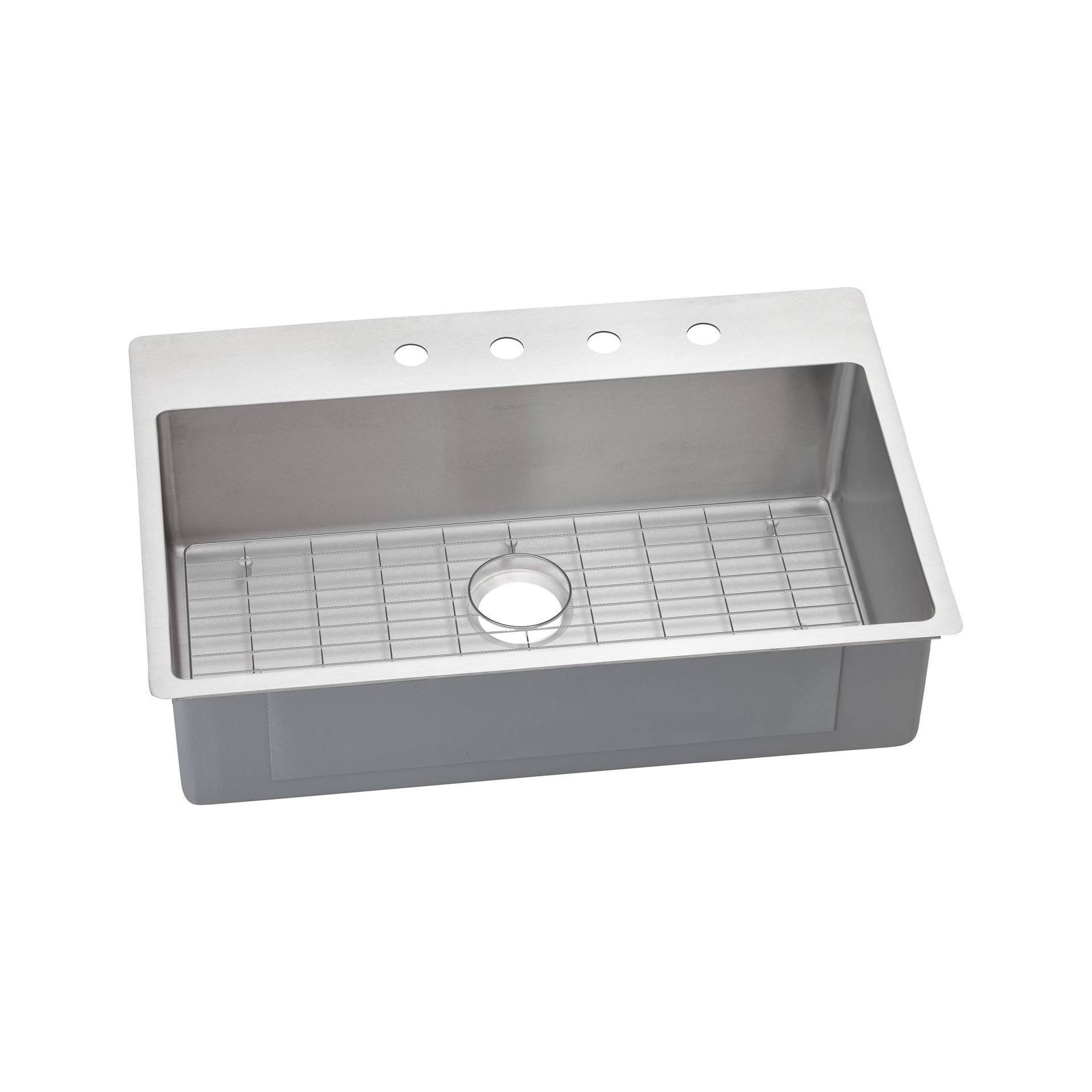 Elkay ECTSRS33229BGFR2 Crosstown Universal Mount 33 in. x 22 in. Single Basin Kitchen Sink (Stainless Steel)