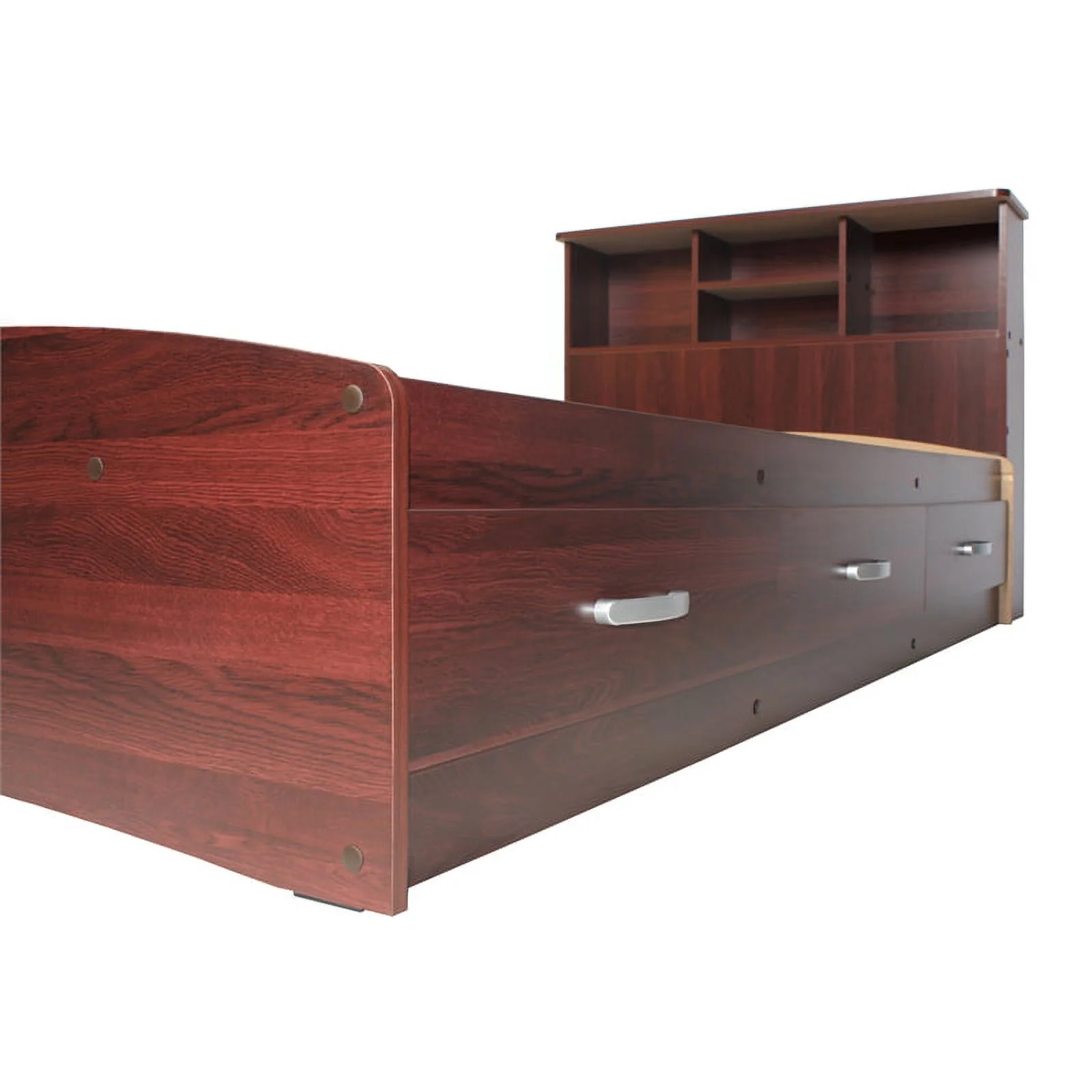 Home Square 3-Piece Set with Twin Bed 4-Drawer Dresser with Lock and Nightstand