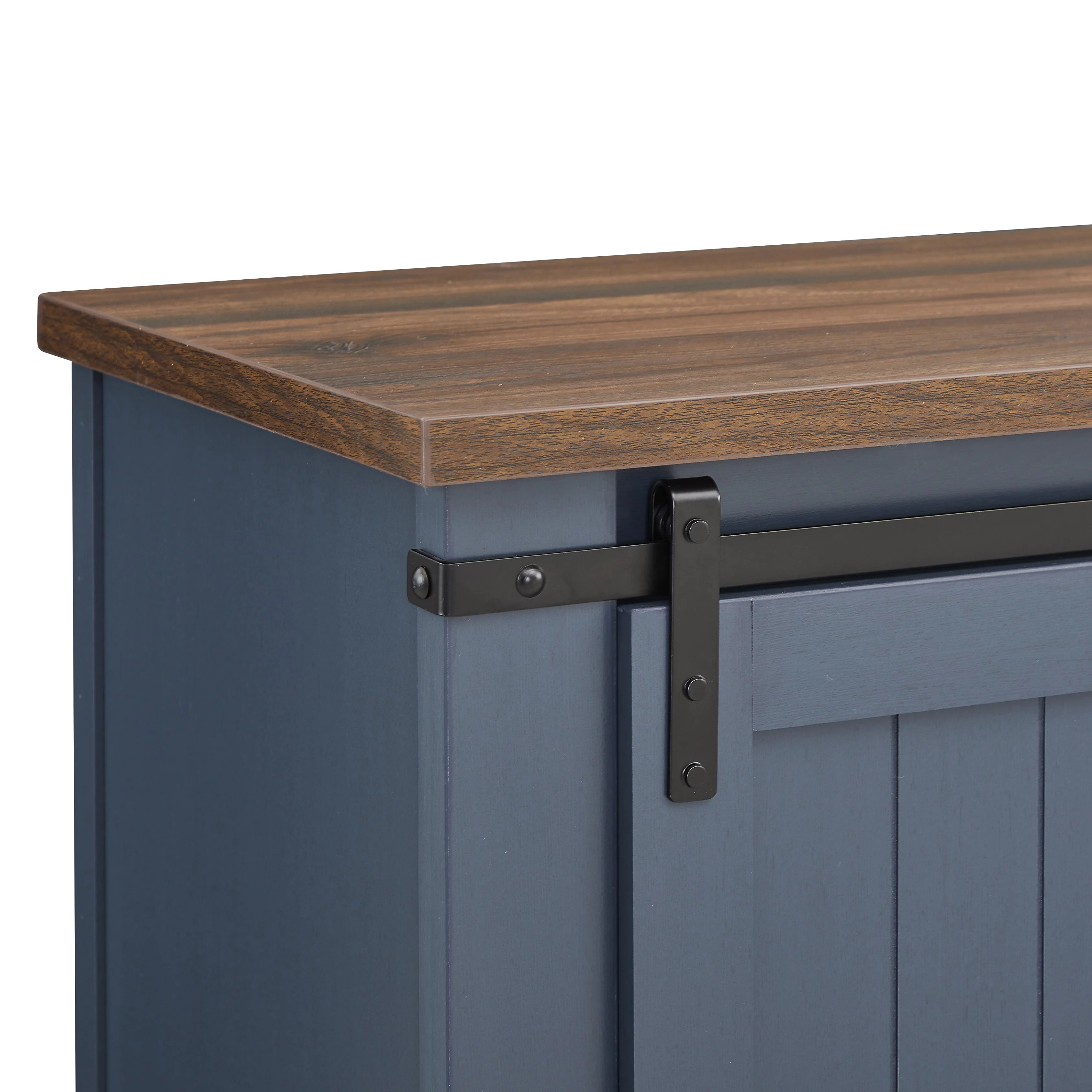 FESTIVO Farmhouse TV Stand for 75" TV, Entertainment Center, Sliding Barn Door TV Stand, 68 inch TV Console Table, Home Living Room Media Console with Adjustable Shelf - Navy Blue