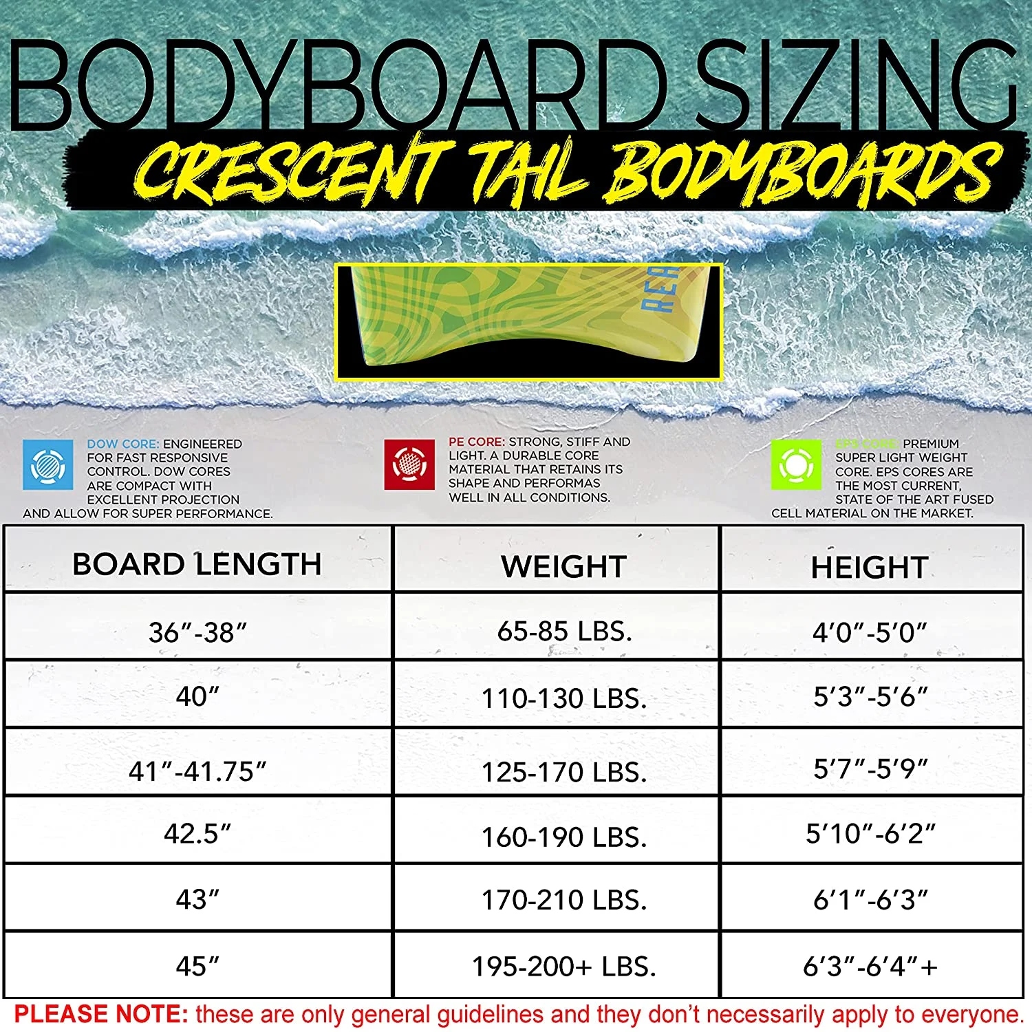 Body Glove Reactor 41" Bodyboard, Leash Included