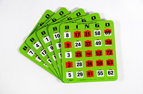 Regal Games Easy Read Green Bingo Heavy Duty 5 Ply Jumbo Shutter Slide Cards