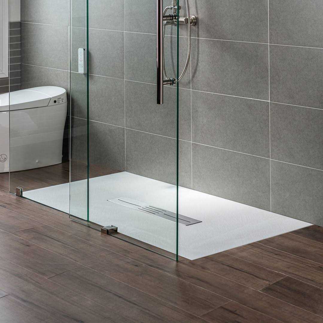 Woodbridge 48 in. L x 36 in. W Alcove Zero Threshold Shower Pan Base with Center Drain - Shop Hardware Tools Online Store