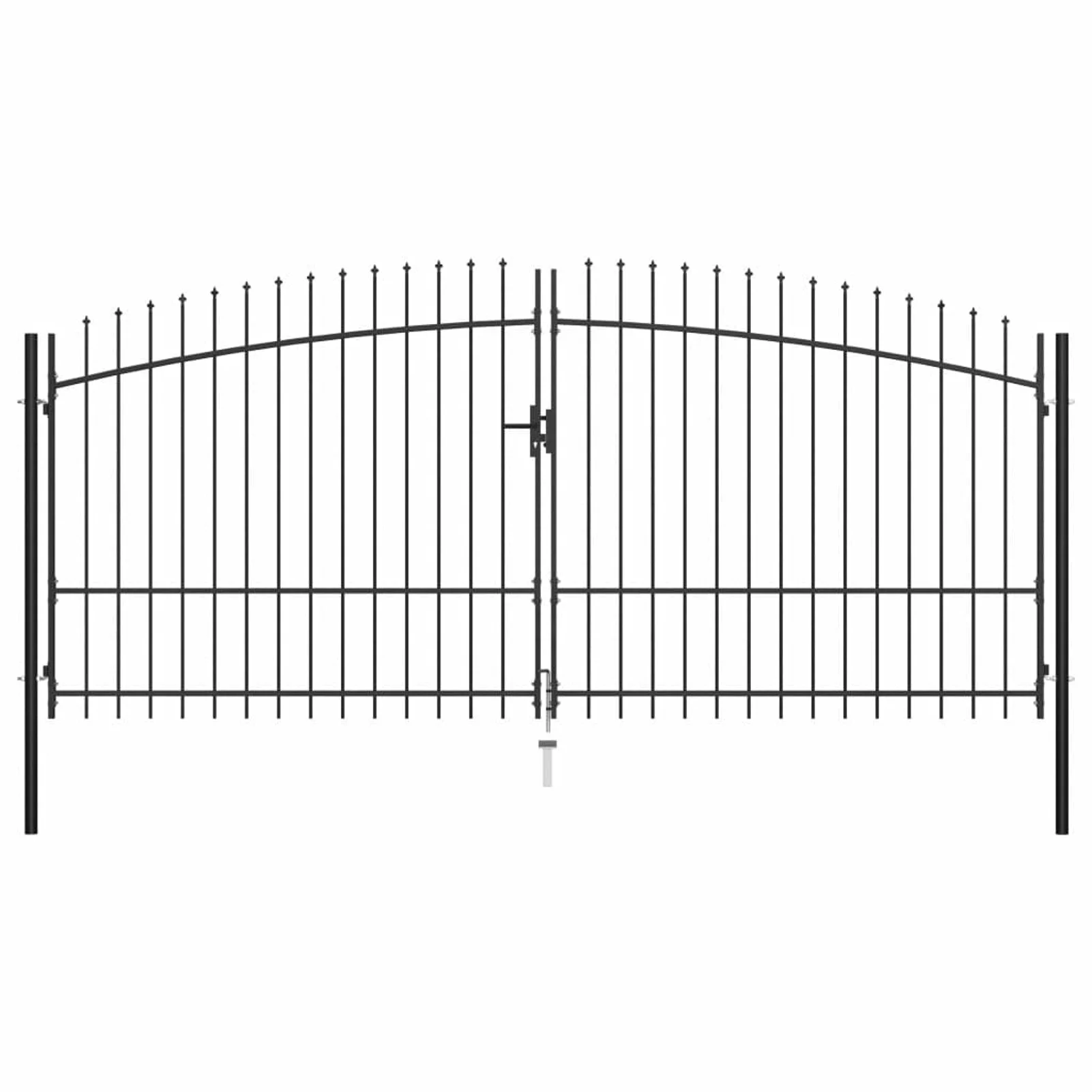 Double Door Fence Gate with Spear 157.5"x88.6"
