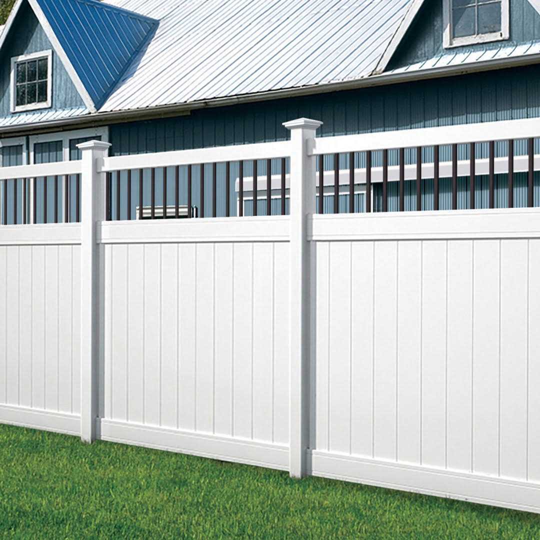 Woodbridge 5 in. x 5 in. x 98 in. 3-Hole Routed White Vinyl Fence Post Outdoor Essentials - Shop Hardware Tools Online Store