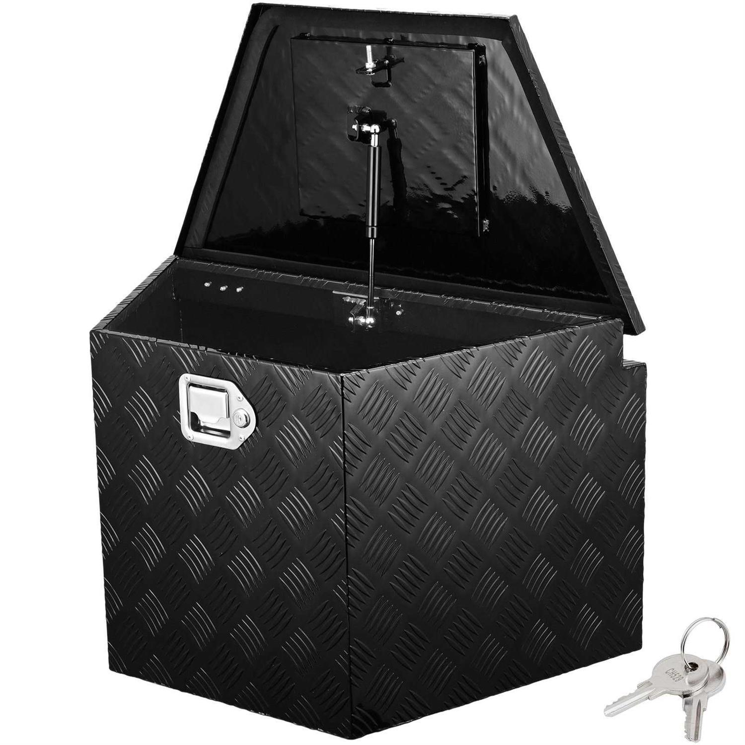 VEVOR Trailer Tongue Box, Aluminum Alloy Diamond Plate Tongue Box Tool Chest, Heavy Duty Trailer Box Storage with Lock and Keys - Shop Hardware Tools Online Store