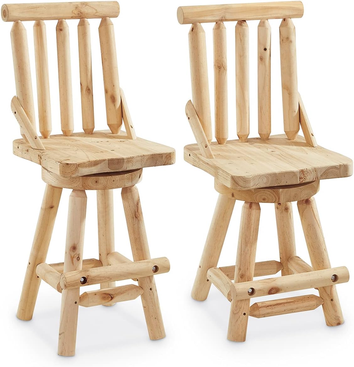 CASTLECREEK Log Swivel Stool, 300-lb. Capacity, 29