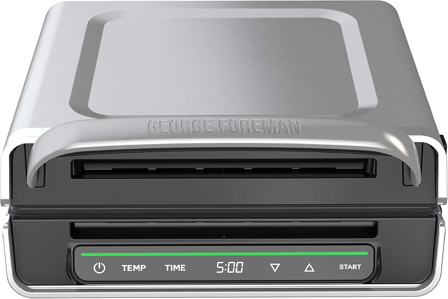 George Foreman Family Size (4-6 Servings), GRD6090B Smokeless-Digital Smart Select, Stainless Steel