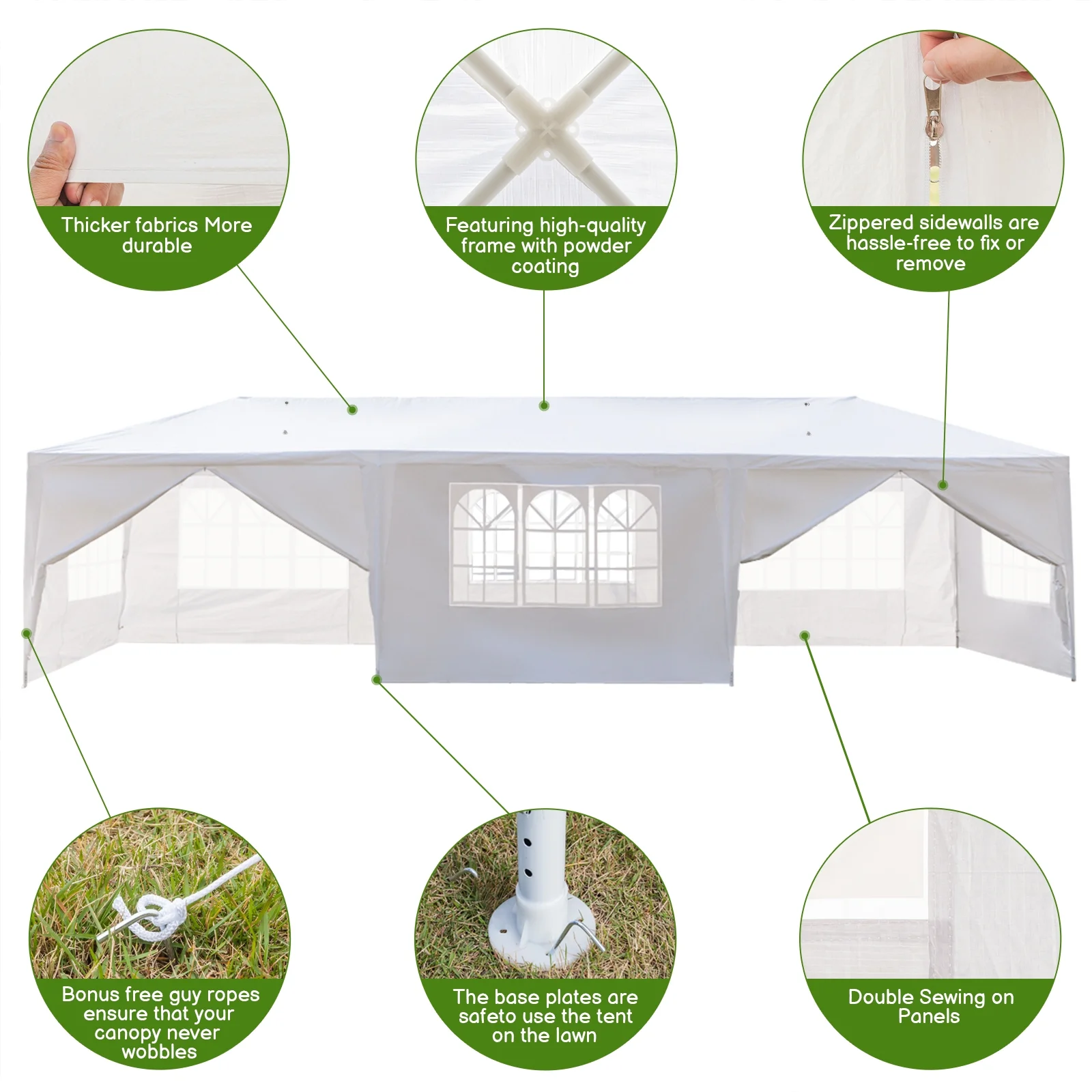 Zimtown 10'X30' Outdoor Canopy Party Wedding Tent Garden Tent Gazebo Pavilion Cater Event