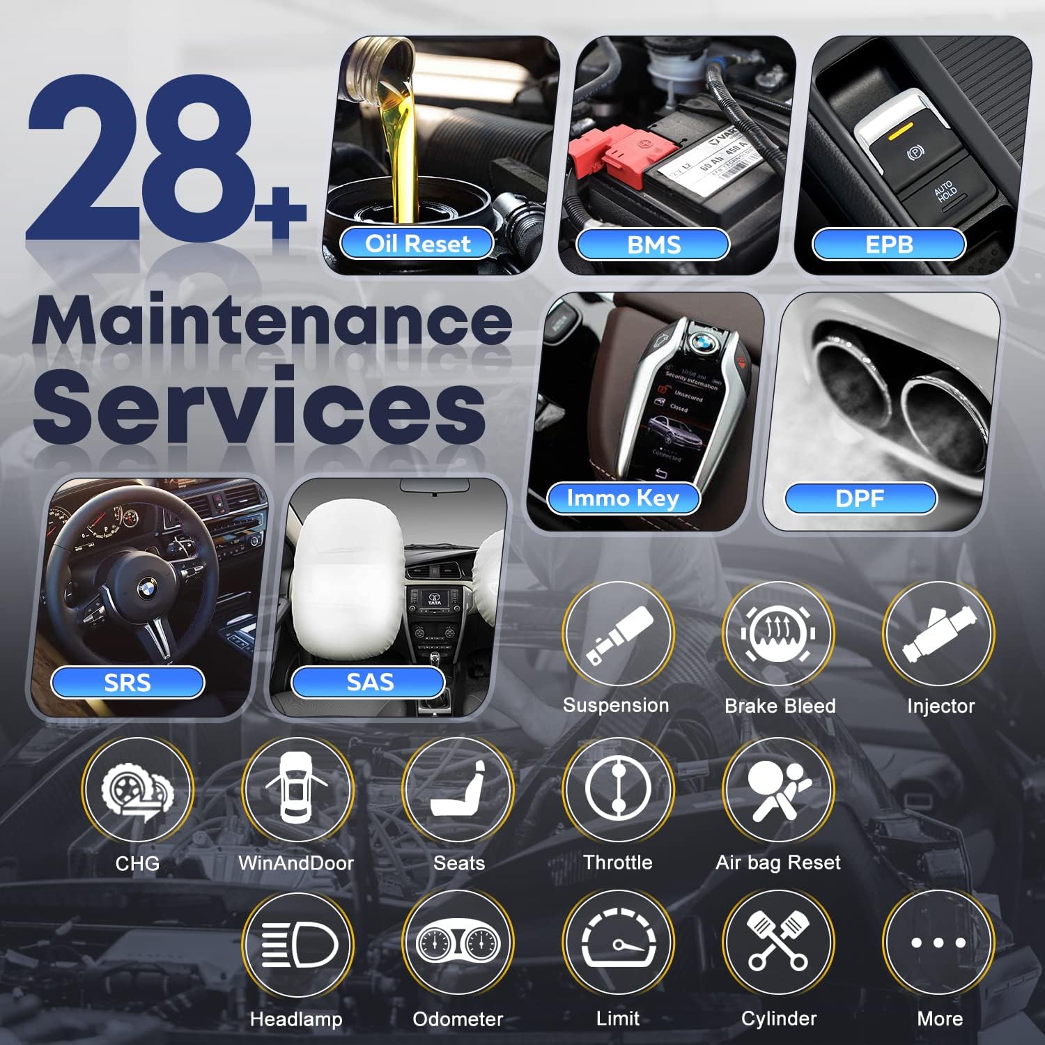Autel MaxiCOM MK808BT Diagnostic Scan Tool - 2022 Upgraded Ver. of MK808/MX808, All System Automotive Scanner with 25+ Service Functions, Injector Coding, ABS Auto Bleed, Oil Reset, EPB, BMS, SAS, DPF