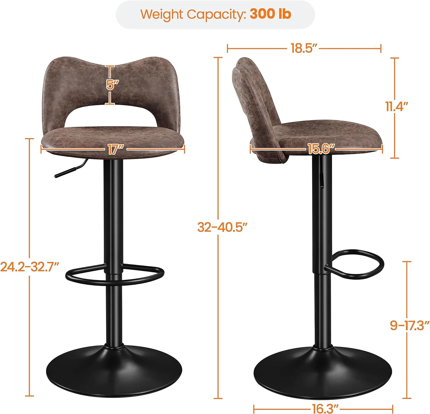Bar Stools Set of 4 Tall Bar Stools Swivel Counter Height Stools Kitchen Island Chairs Height Adjustable Stools for Home Bar Kitchen,Grey