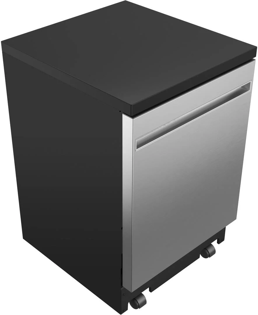 Ge Gpt225ssl 24 Wide 12 Place Setting Portable Top Control Dishwasher - Stainless Steel