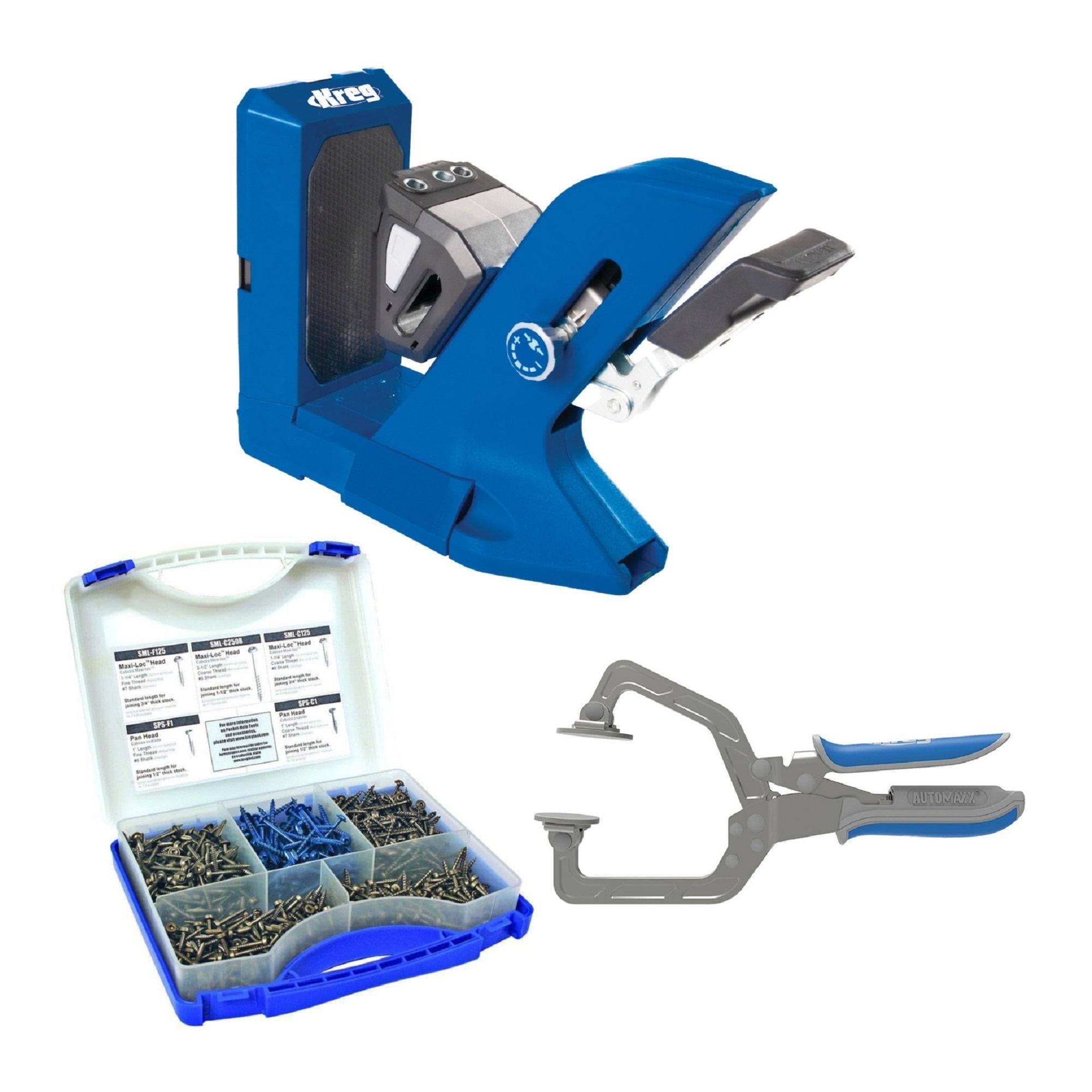 Kreg Pocket-Hole Jig Bundle with SK03 Pocket-Hole Screw Project Kit - Blue