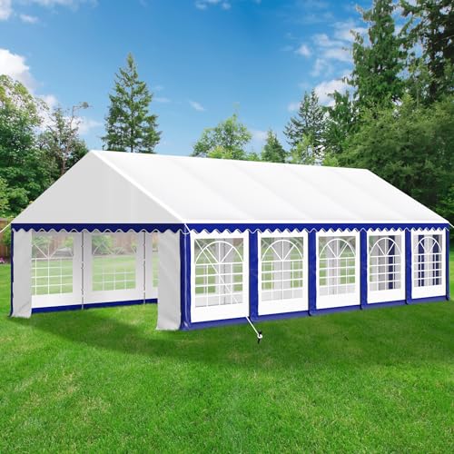 GREEN PARTY 20x40FT Party Tent Heavy Duty, Large Wedding Event Shelters with 7 Carry Bags & Removable Sidewalls, Outdoor Canopy Gazebo Commercial Tents for Parties Carport Camping Garden Patio