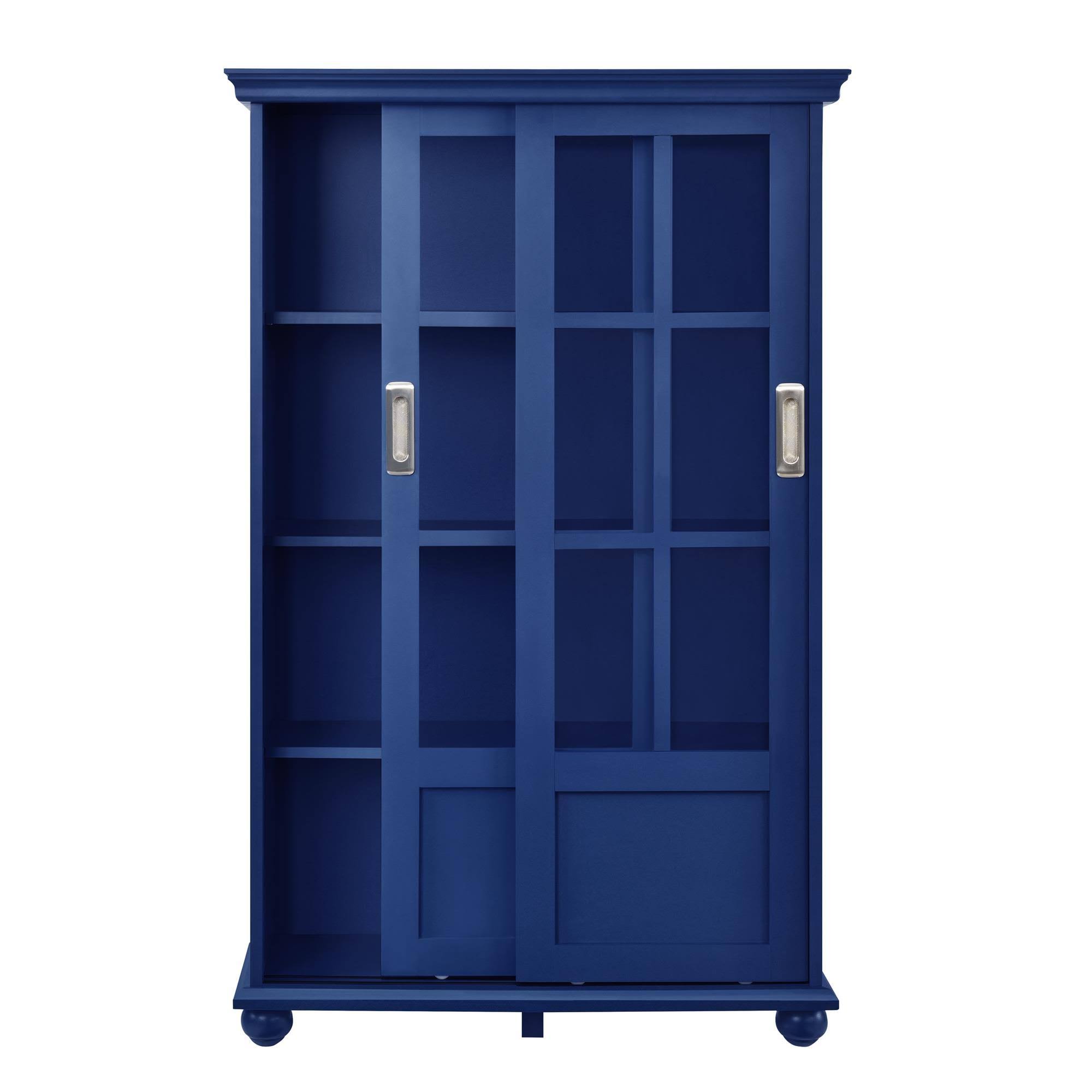 Sona Bookcase with Sliding Glass Doors, N/A / Blue
