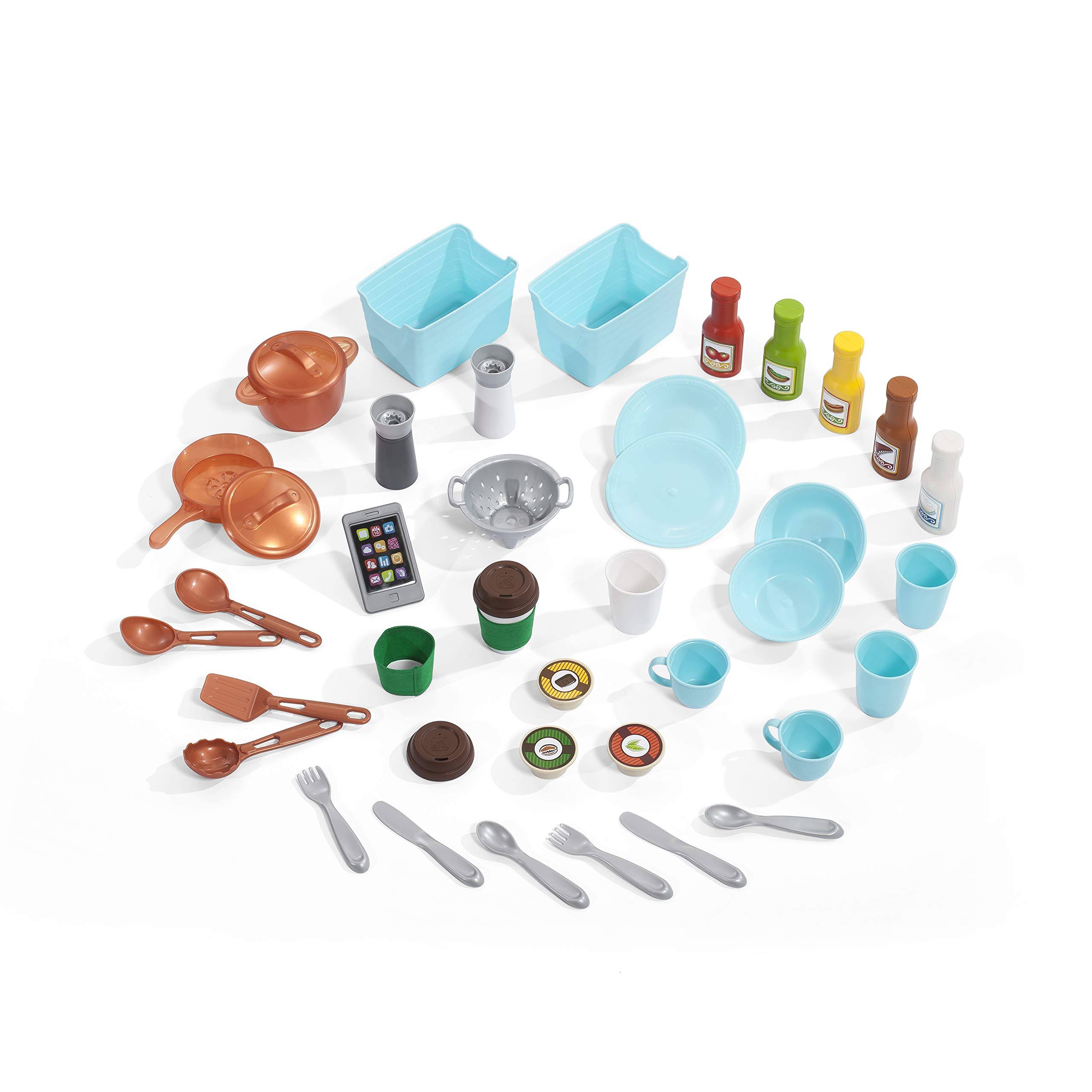 Step2 Fun with Friends Kitchen | Large Plastic Play Kitchen with Realistic Lights u0026 Sounds | Brown Kids Kitchen Playset u002
