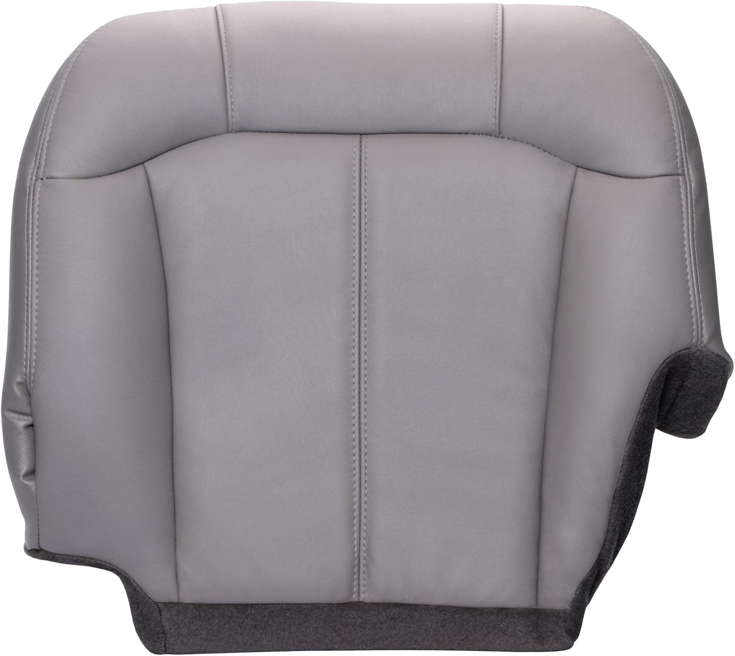 The Seat Shop Driver Side 40 Portion (Split Bench) Bottom Replacement Seat Cover - Graphite (Dark Gray) Leather (Compatible with 2000 - 2002 Chevrolet Silverado, GMC Sierra 1500, 2500, 3500)