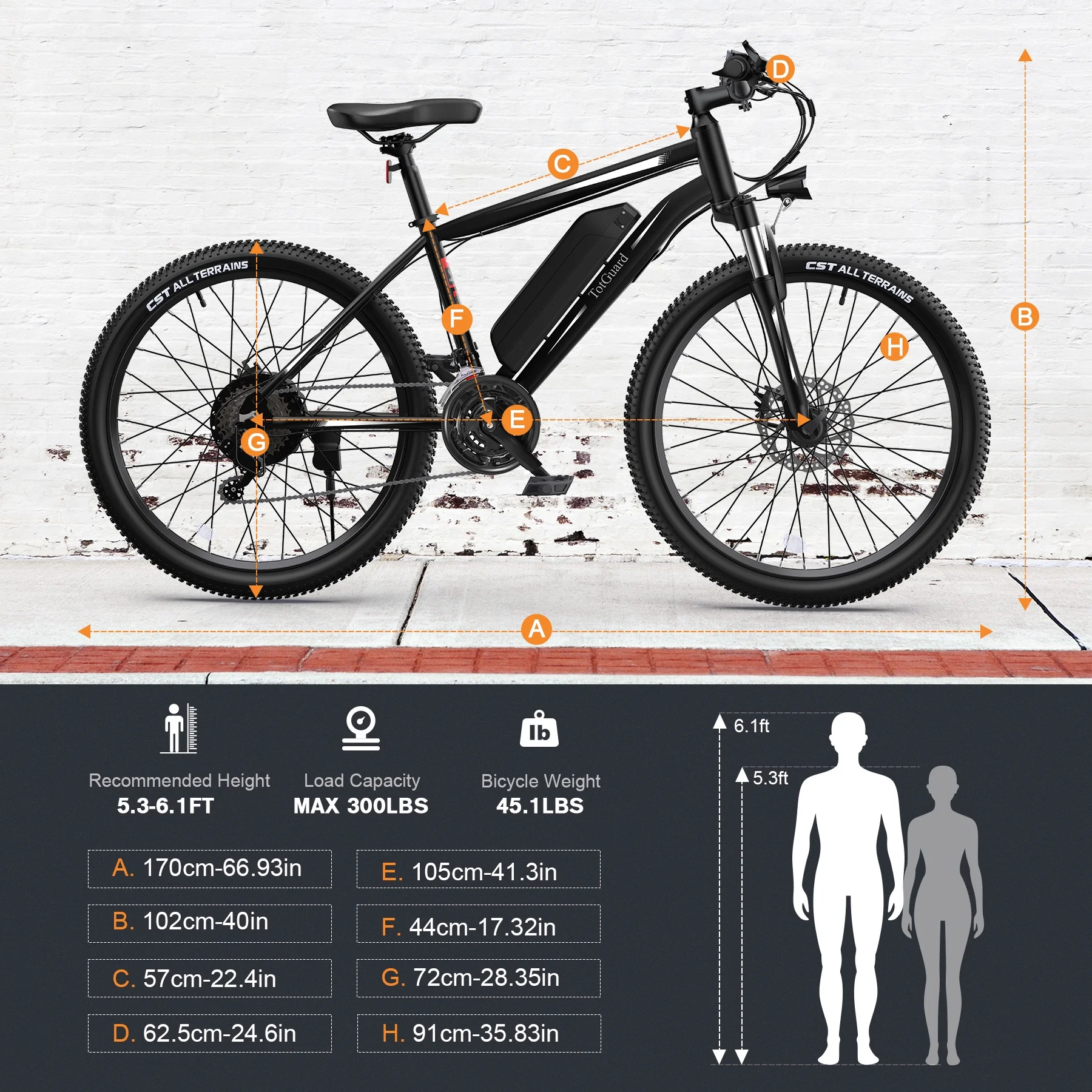 TotGuard Electric Bike, Electric Bike for Adults, 26 Ebike 350W Adult Electric Bicycles, 19.8MPH Electric Mountain Bike, 36V 374.4WH Battery, Suspension Fork, Shimano 21 Speed Gears