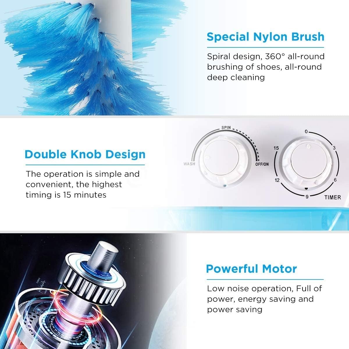 Mini shoe washing machine, portable shoe washing machine, portable shoe washing machine, children's shoe washing machine, children's shoe washing machine, rotary controller 3 in 1 for children