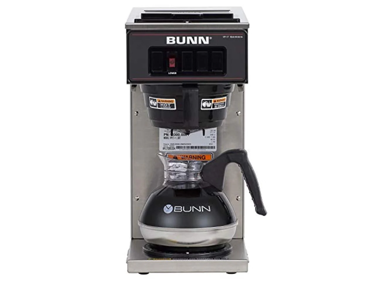 BUNN VP17-1 Coffee Brewer 1600 W - 2 quart - 12 Cup(s) - Multi-serve - Stainless Steel, Black - Stainless Steel, Plastic