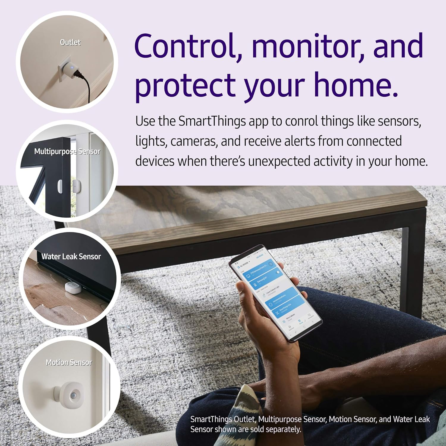 SAMSUNG GP-U999SJVLGDA 3rd Generation SmartThings Hub, White, 720p ,Motion Only