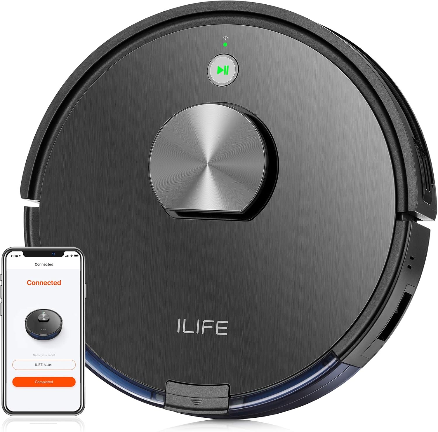ILIFE A10 Mopping Robot Vacuum, 2-in-1 Robot Vacuum and Mop,Lidar Navigation,2000Pa Strong Suction, Wi-Fi Connected,Works with Alexa,Multiple-Floor Mapping,Ideal for Hard Floor to Medium Pile Carpets.