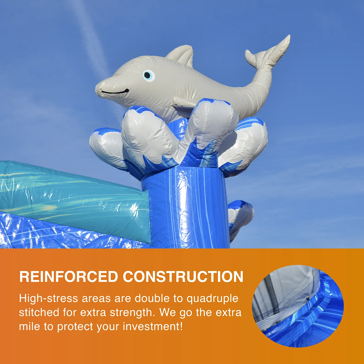 JumpOrange Outdoor Commercial Grade Inflatable Bounce House Water Slide with Pool for Kids and Adults