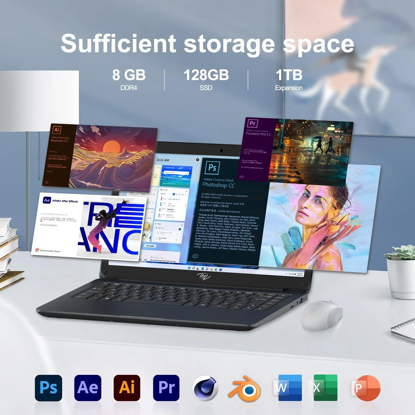 LETSUNG 14" Laptop Intel Celeron N4020 Processor up to 2.6GHz Windows 11 8GB RAM 256GB SSD