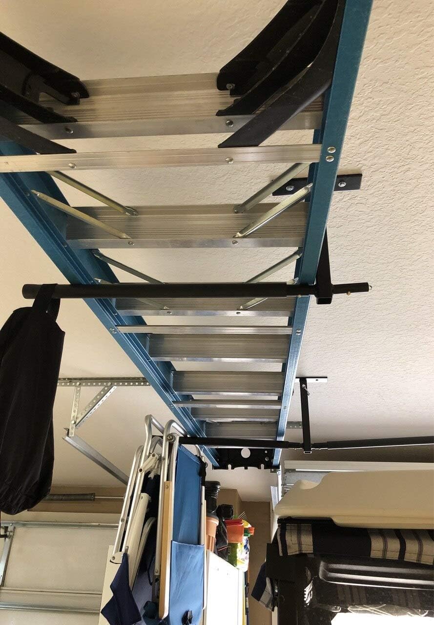 StoreYourBoard Double Ladder Ceiling Rack, Hi Port 2 Garage Storage and Organization, Home Organizer Hanger Mount Pack of 2