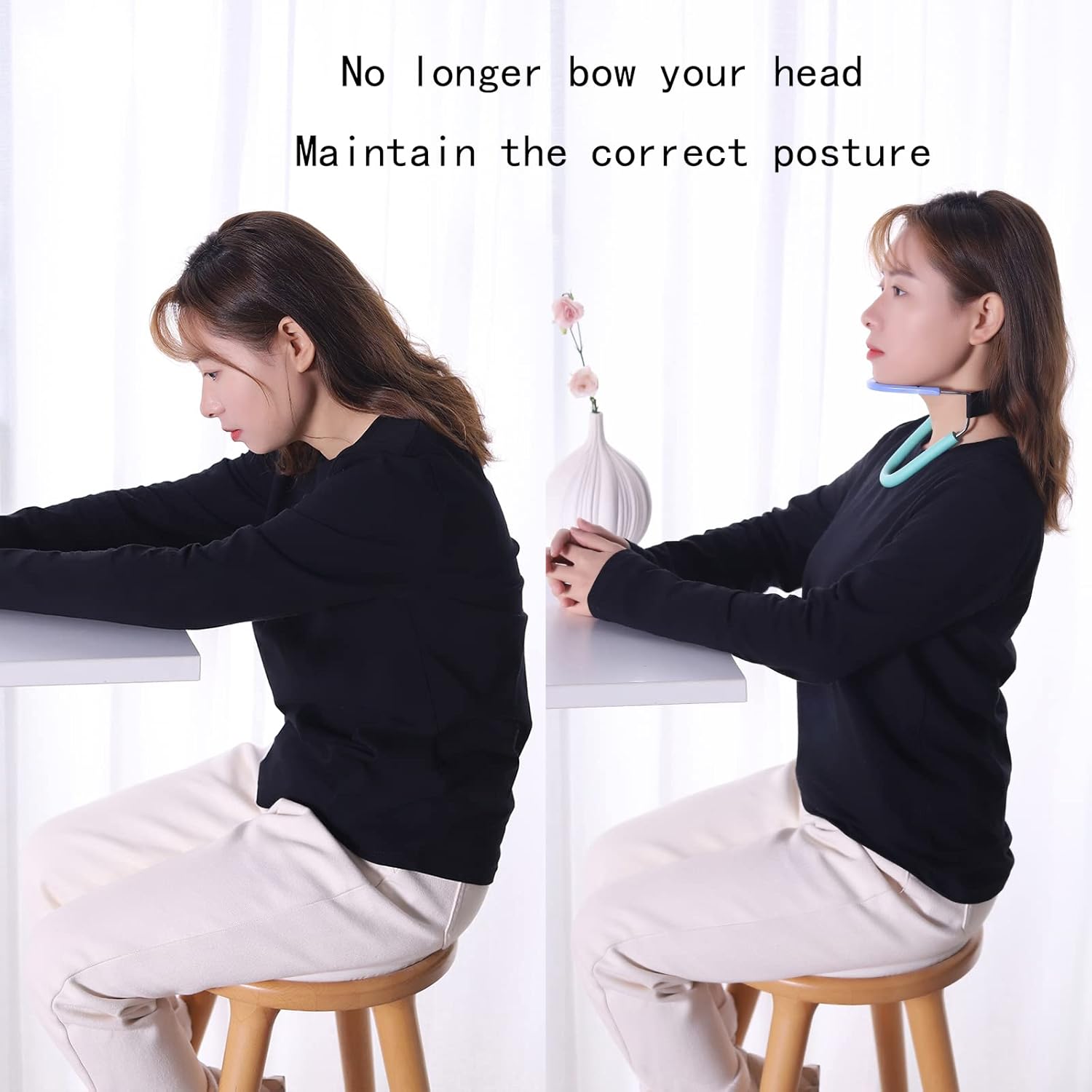 Cervical Collar,Neck Brace for Neck Pain and Support,Cervical Spine Alignment,Relieves Pressure in Spine,Improving Forward Head Posture(Blue)